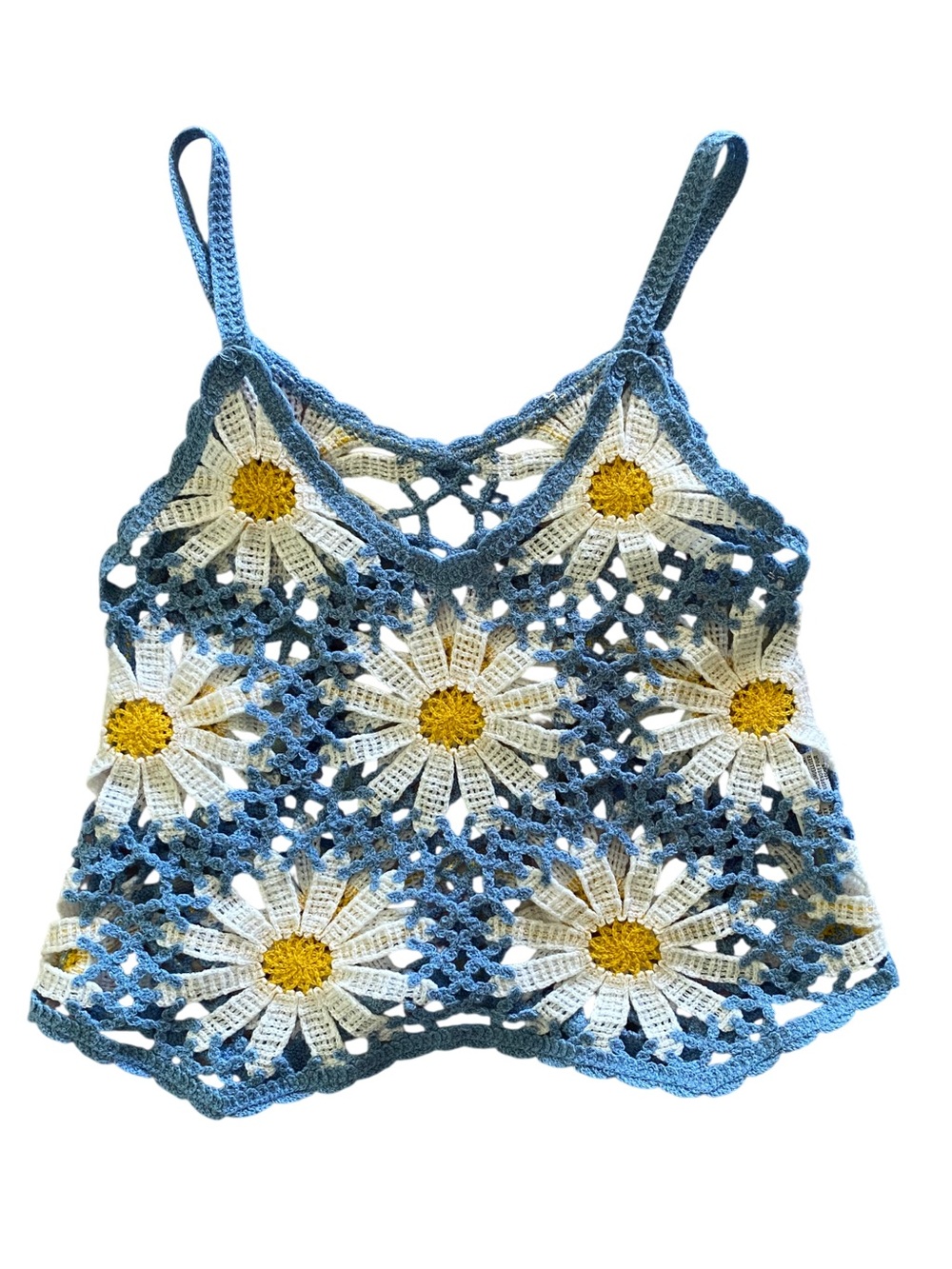 Crochet Crop Top Boho Festival Hippie Shirt Daisy Bohemian Cami Beach Cover Up